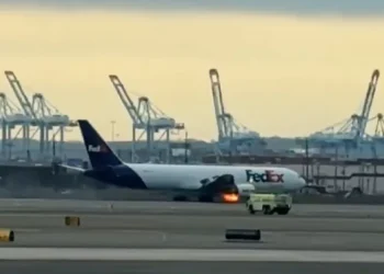 Motor de avião pega fogo após colisão com pássaro nos EUA, e piloto realiza pouso de emergência