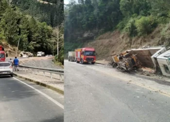 Caminhão perde freios e três pulam para escapar de acidente em Ituporanga